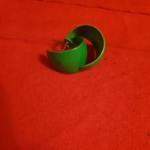 Green Hoop Earrings
